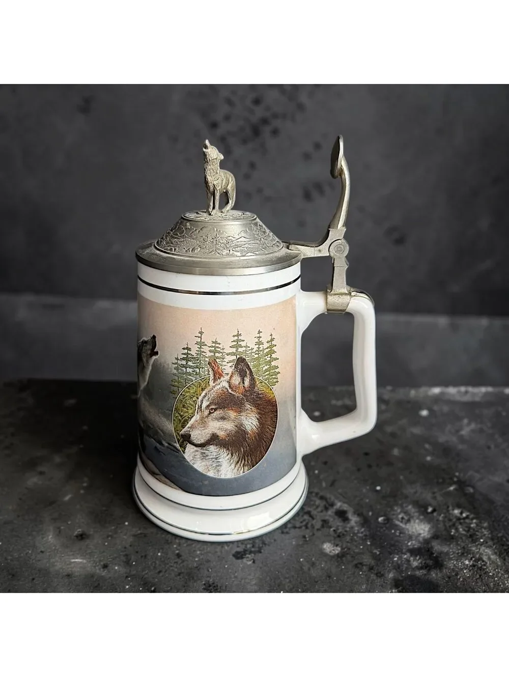 Vintage Longton Crown Call of the Wild Timber Wolf Limited Edition Stein Tankard